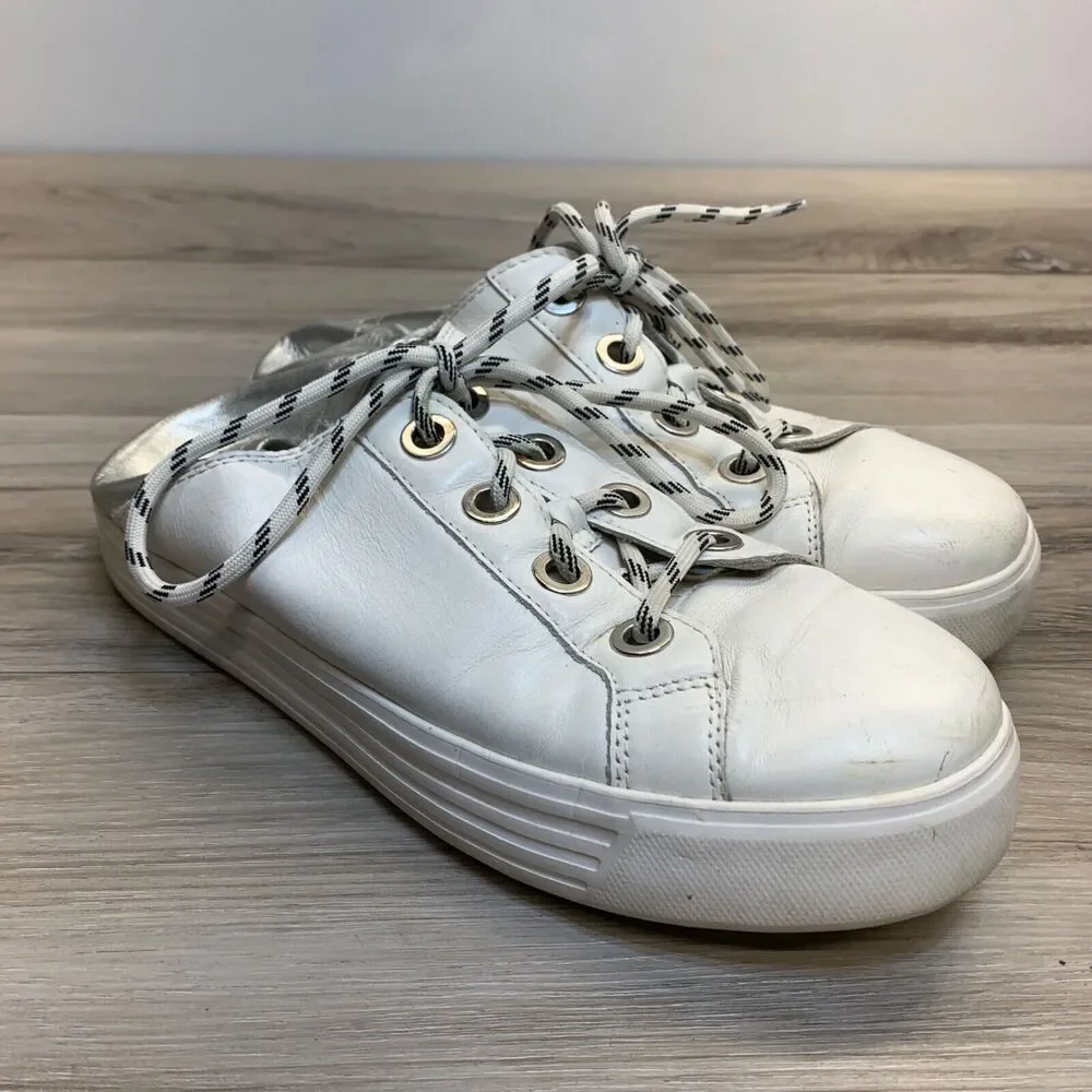 Earth‎ Womens 9 Rosewood Cedarwood Leather Low Tops Lace Up Sneakers White Shoes
